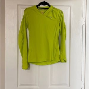 Puma like green long sleeved performance top.